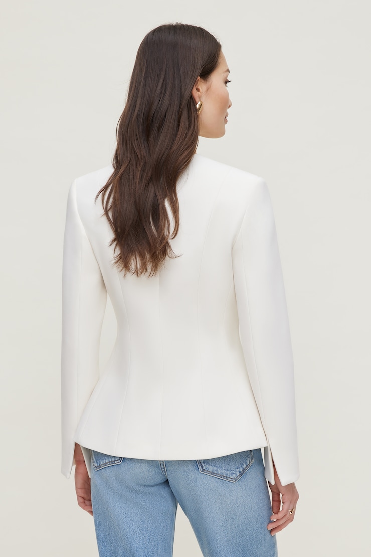 Plunge Small Button Blazer Sea Salt Off White large