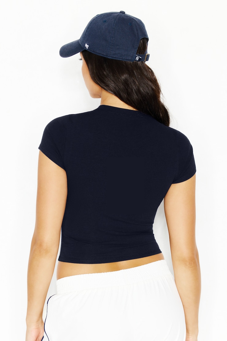 SuperSoft Crewneck Cropped T-Shirt, Naughty Navy Blue, large