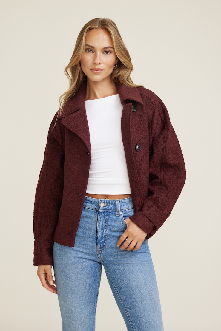 Boiled Wool Jacket Tuscan Ruby large