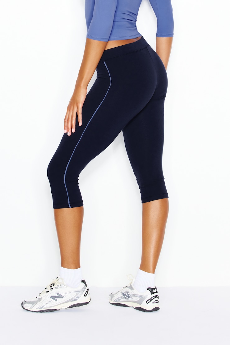 StretchTerry™ Capri Pants, Naughty Navy Blue/Blue Blush, large