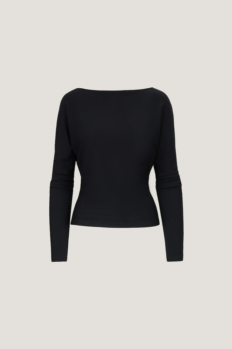 Mira Dolman Sleeve Top Jet Black large