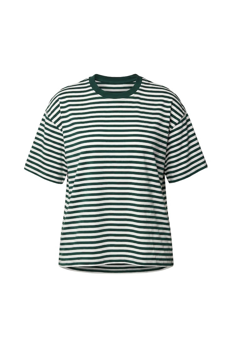 Fluid Crewneck T-Shirt, Green Envy/White Stripes, large