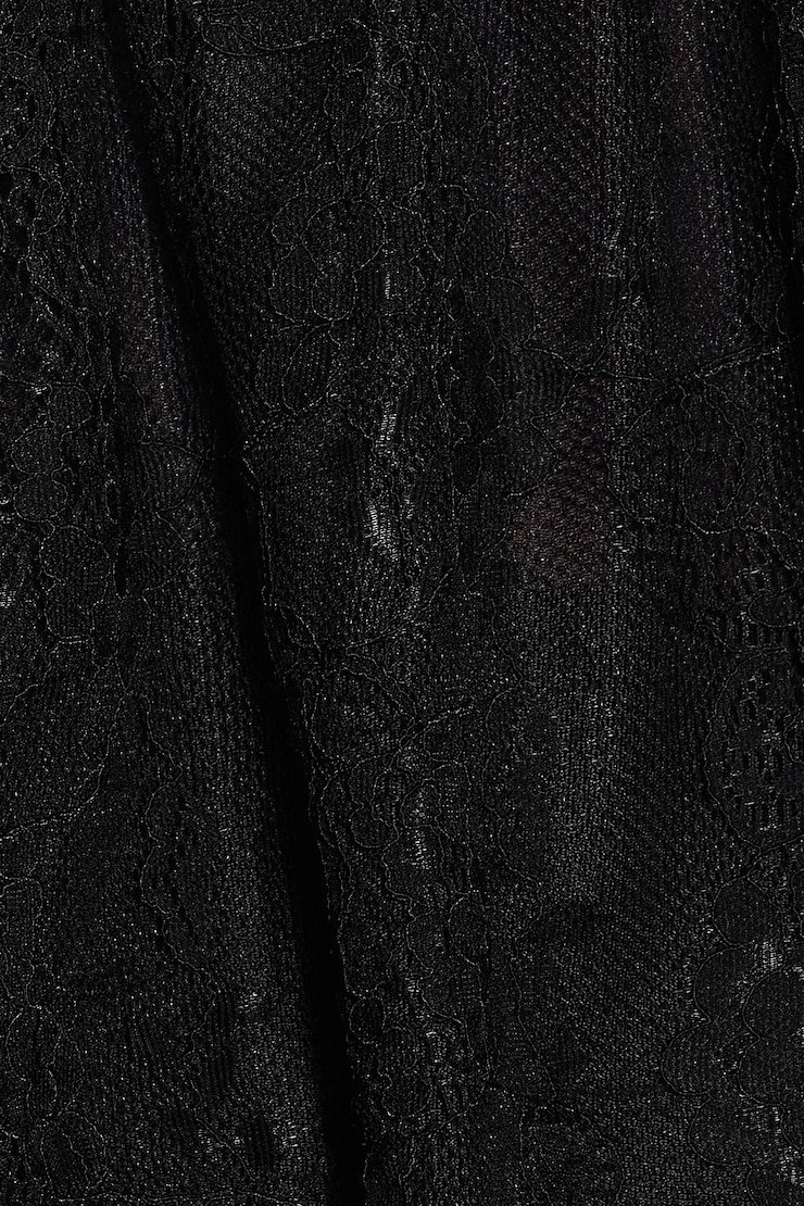 Plunge Mixed Media Flyaway Top, Jet Black, large