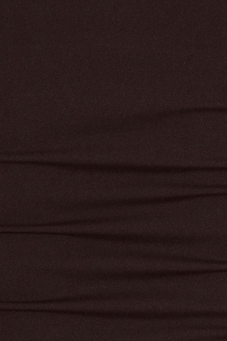 Sleek Plunge Longsleeve Top, Chocolate Mousse Brown, large