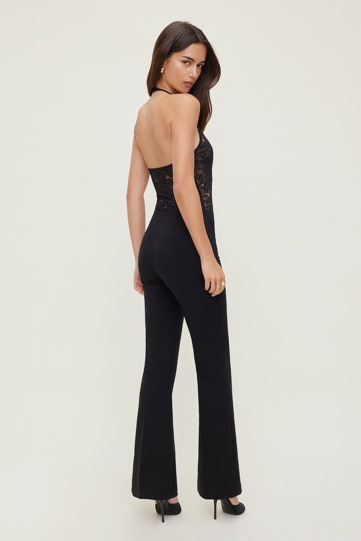 Lace Plunge Halter Bodysuit Jet Black large