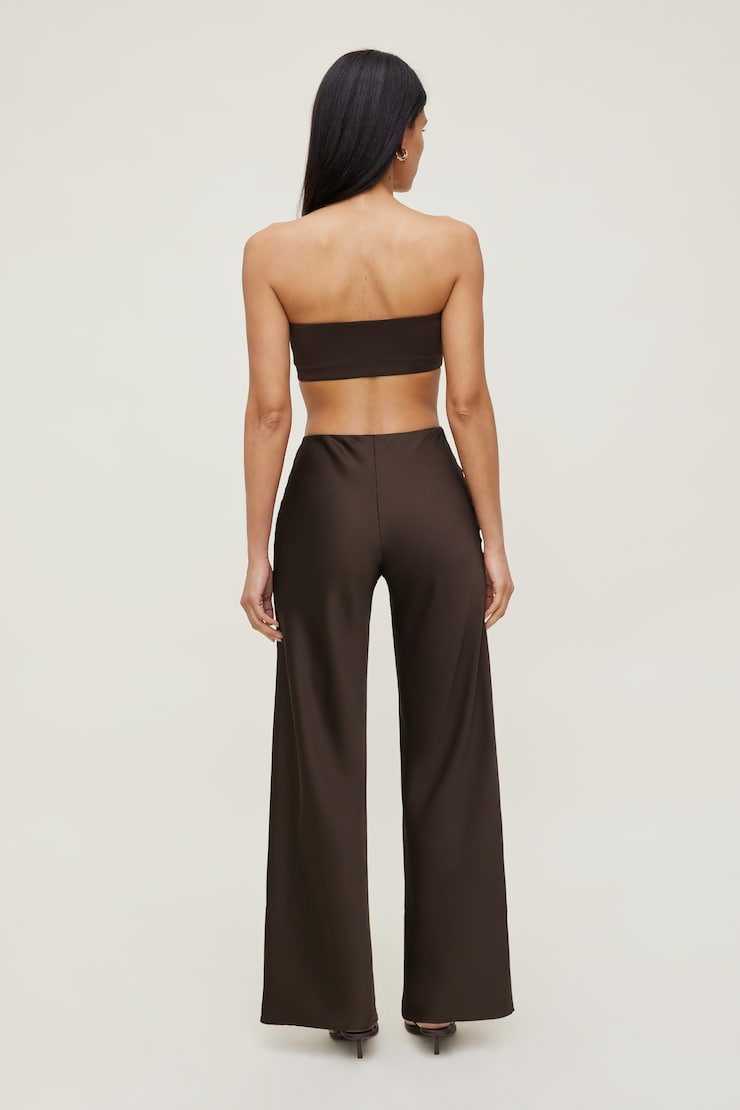 Soutien-gorge bandeau sculptant Brun café large