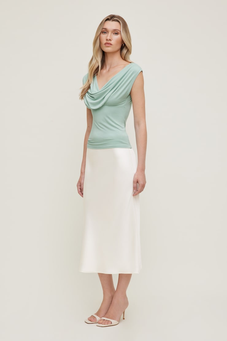 Draped Scoop Neck Top