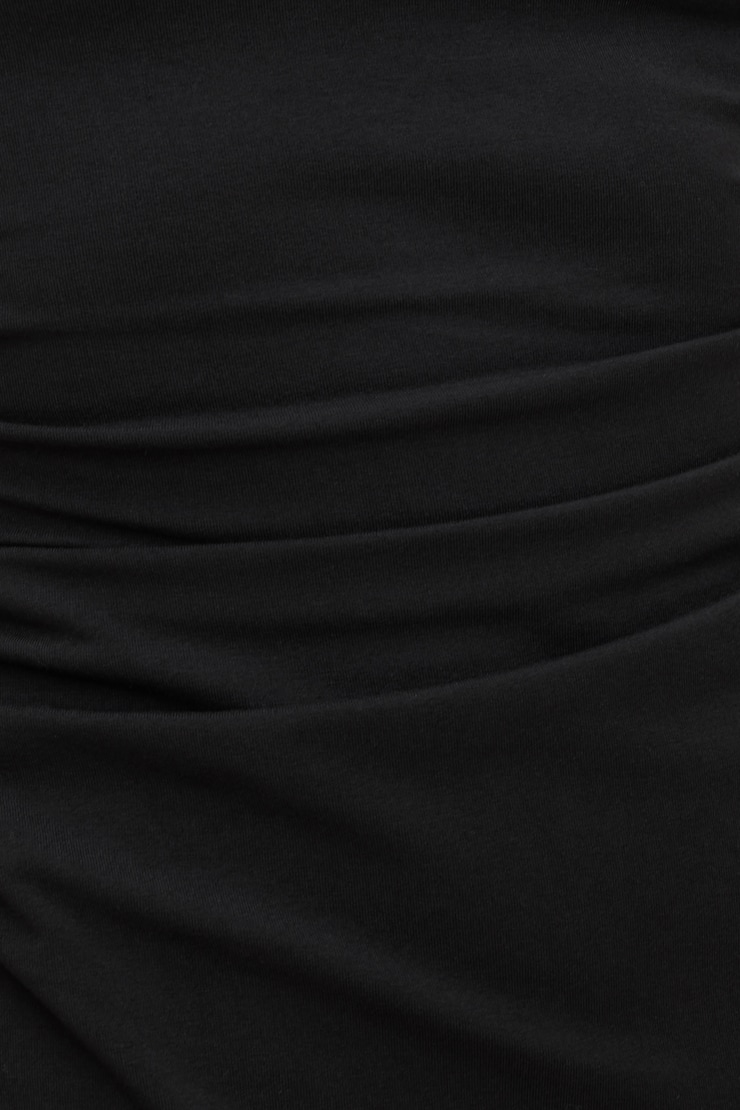 Maude 3/4 Sleeve Cotton Mini Dress Jet Black large
