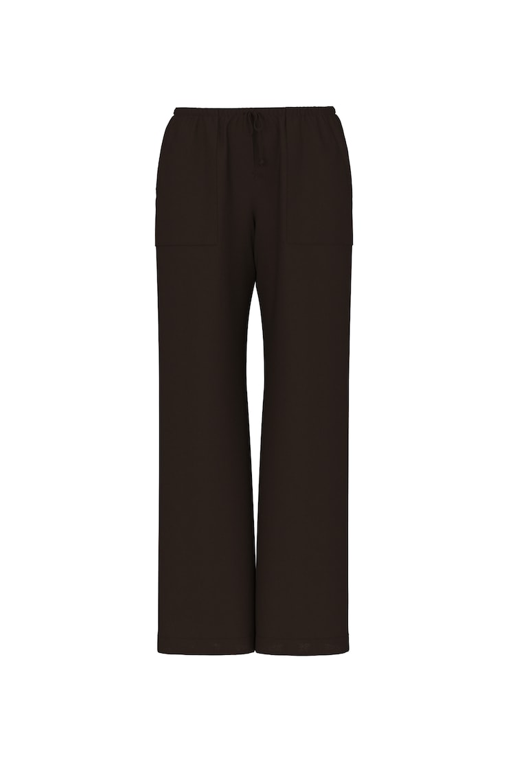 Millie Linen Pull-On Pants, Armadillo Brown, large