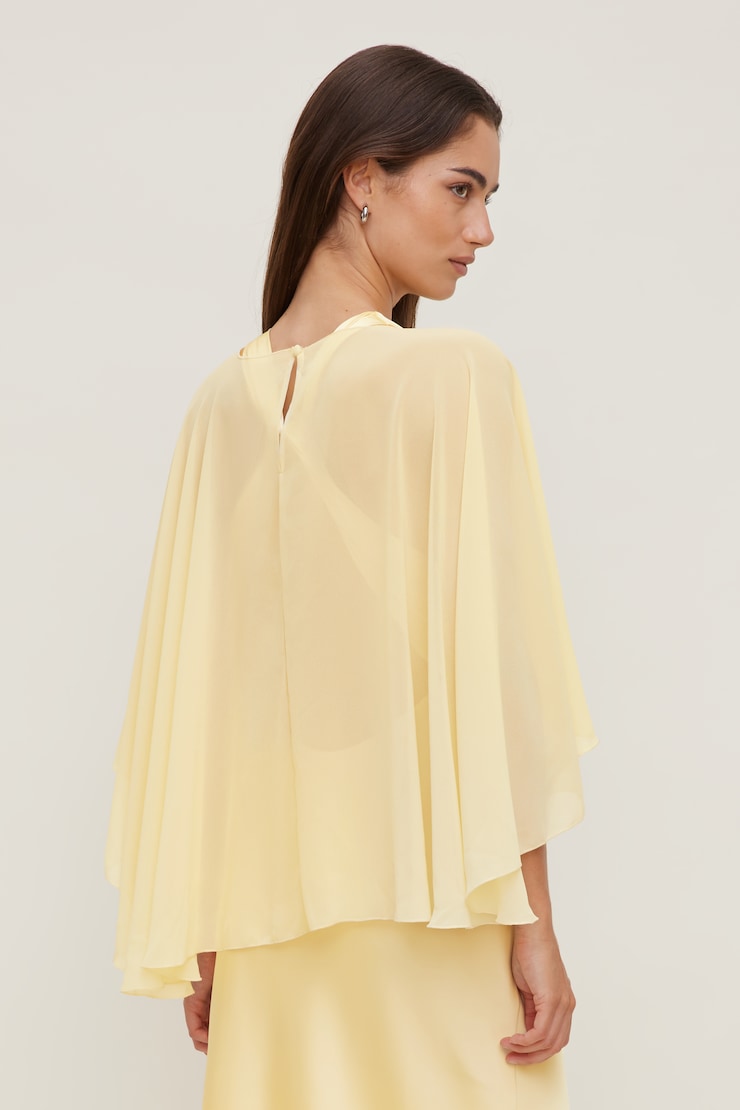 Sheer Short Cape Pale Yellow large