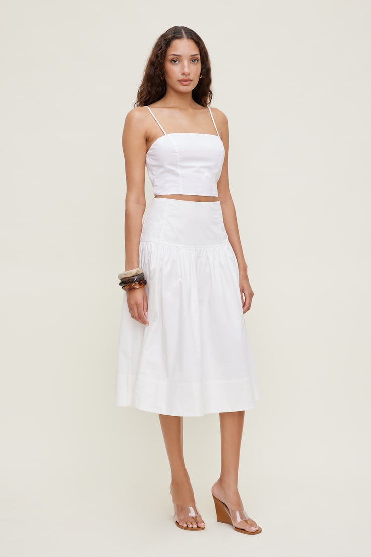 Cropped Poplin Tank Top Bright White large