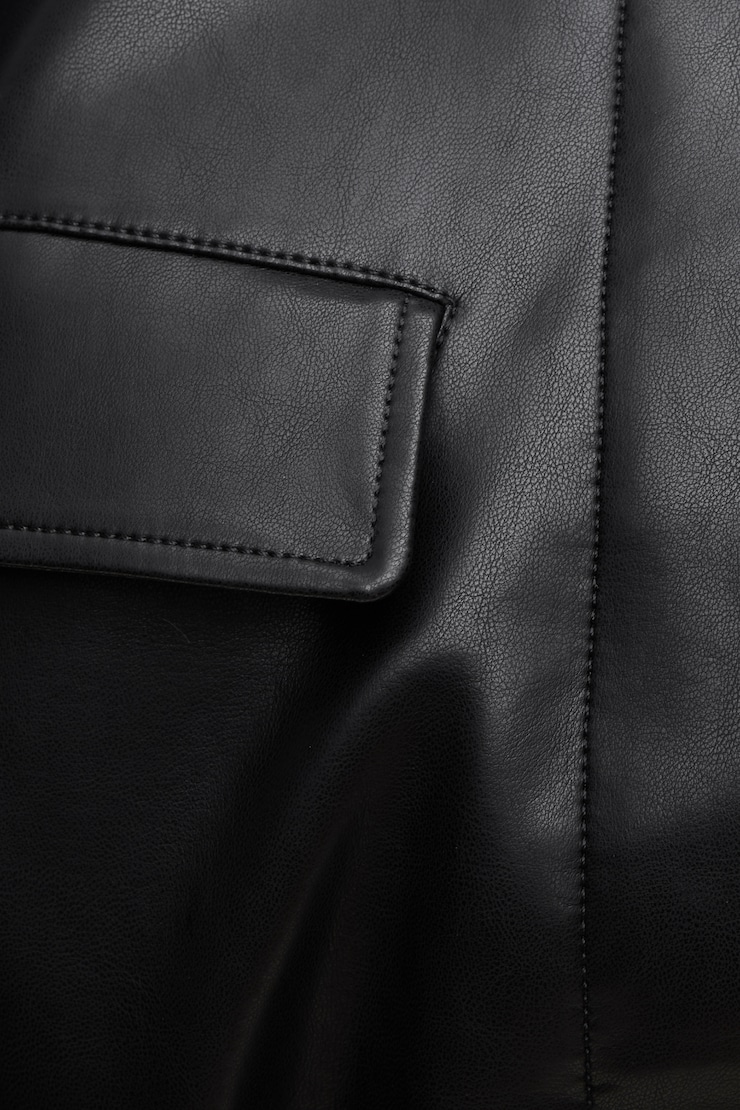Cinched Faux Leather Jacket