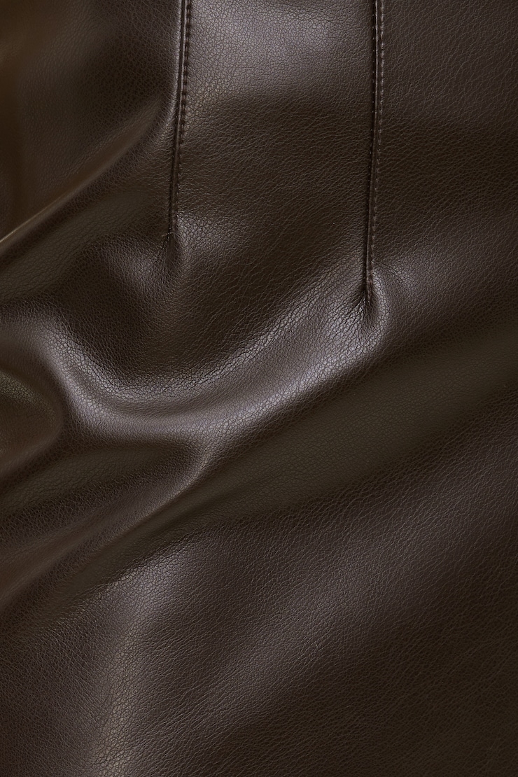 Faux Leather Midi Skirt French Mole Brown large