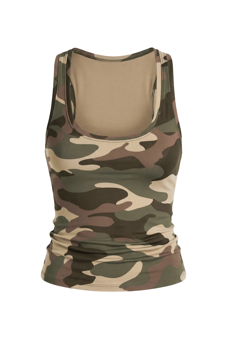 Sleek Scoop Tank Top, Camo Crush, large