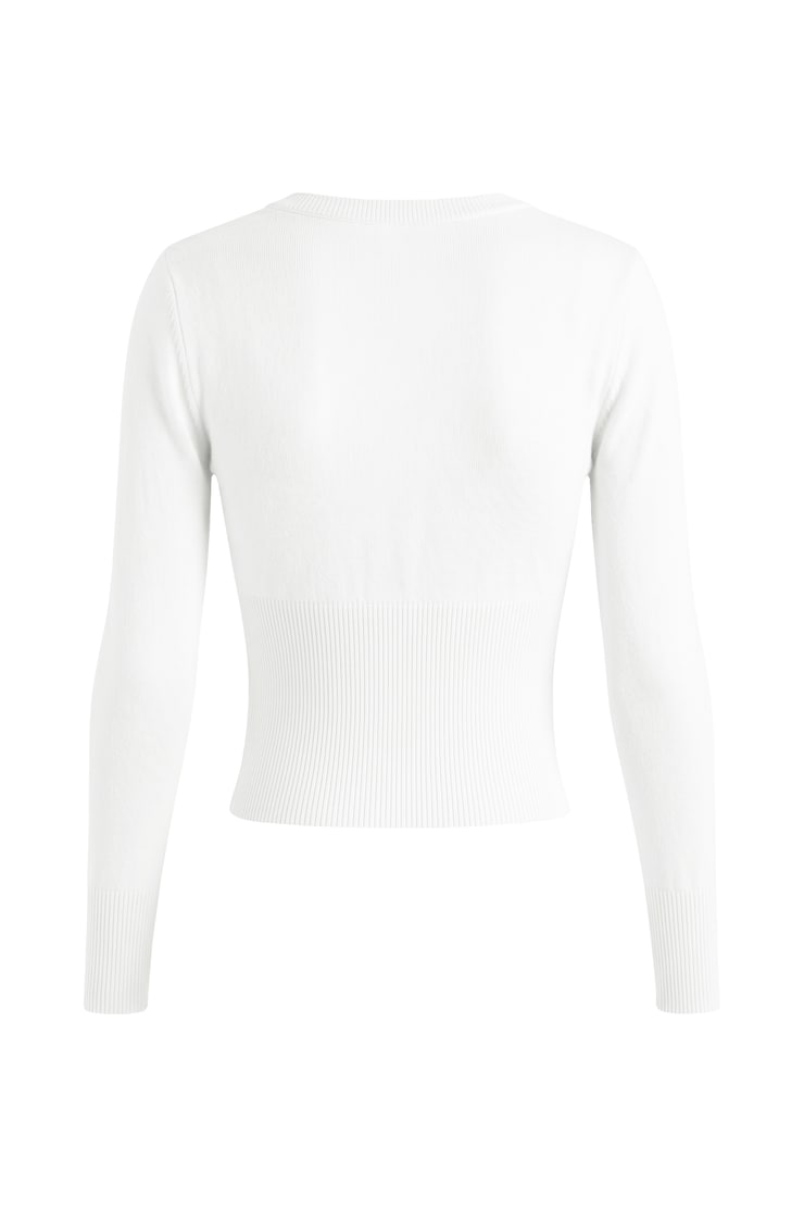 Clean Cinch Waist Cardigan, Snow White, large