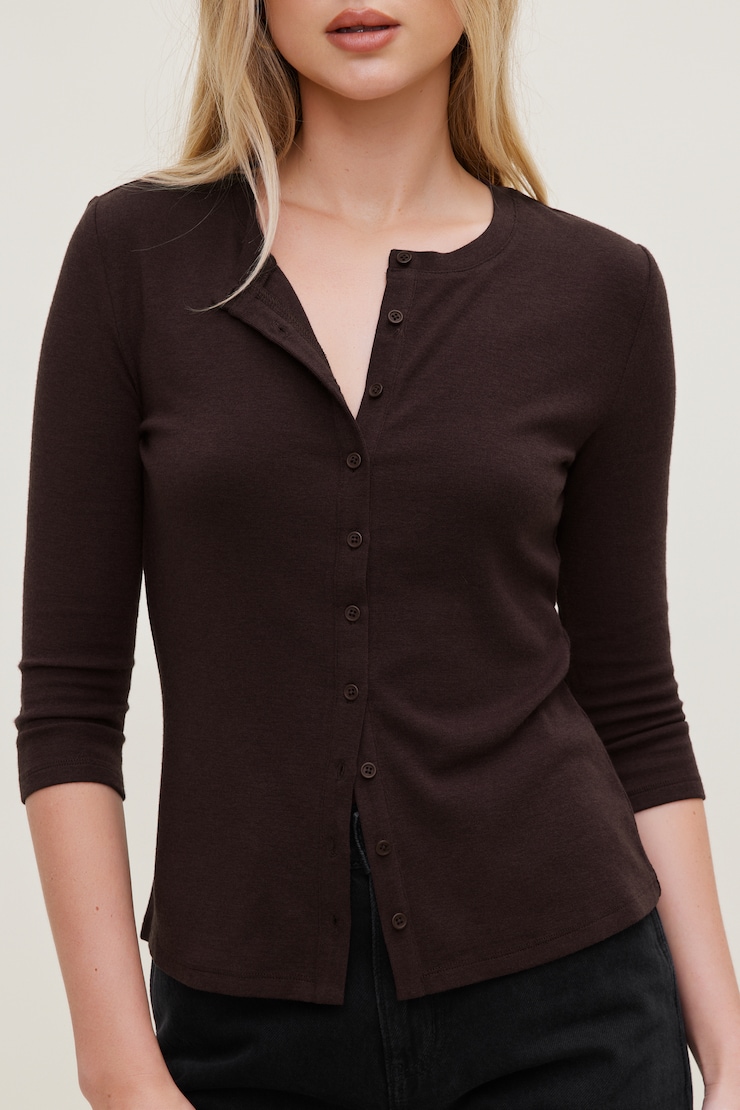 Cardigan à manches 3/4 Bourgogne laque cerise large
