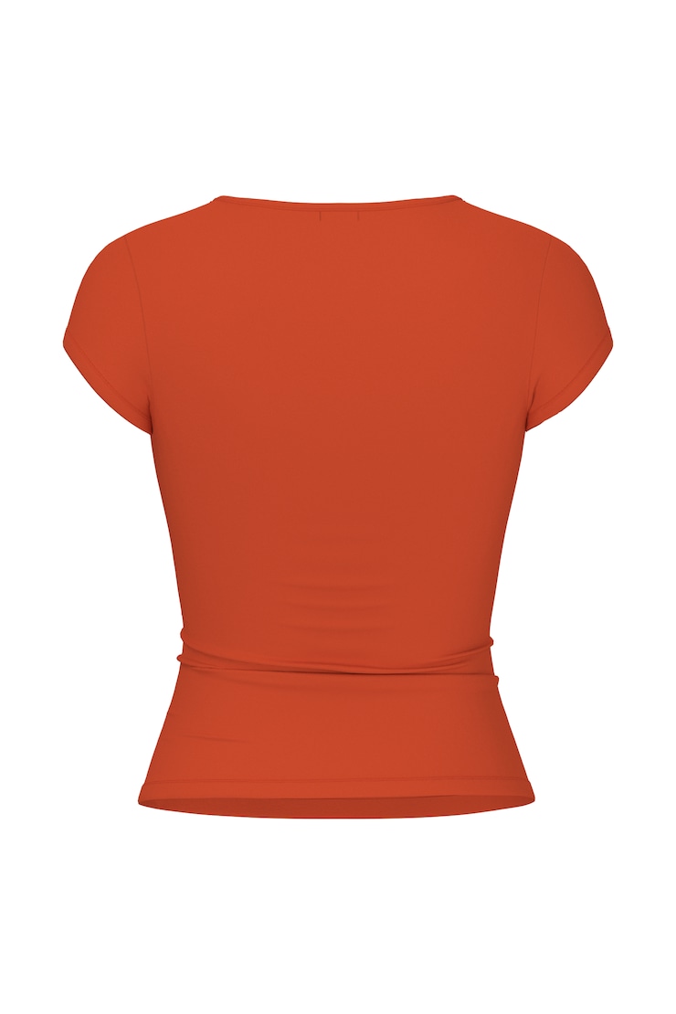 Sleek Crewneck T-Shirt, Pumpkin Puree Orange, large