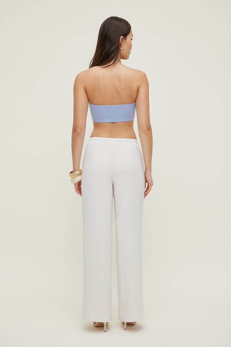 Soutien-gorge bandeau sculptant Bleu lagon givré large