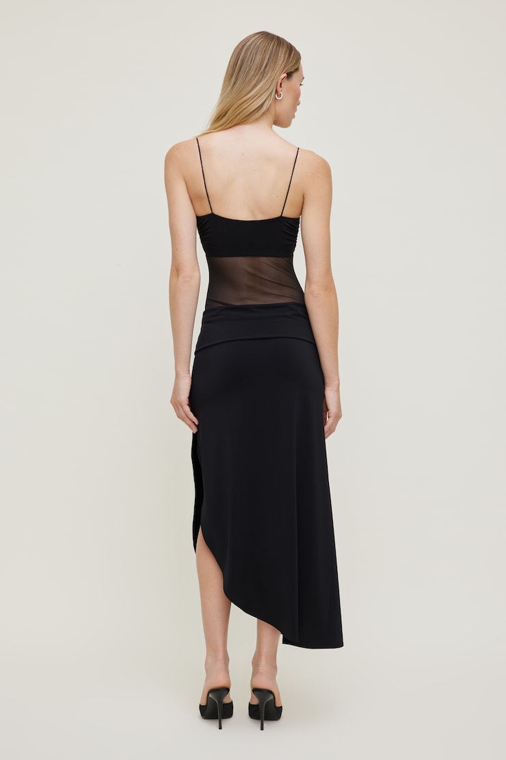 Justaucorps bandeau en maille diaphane