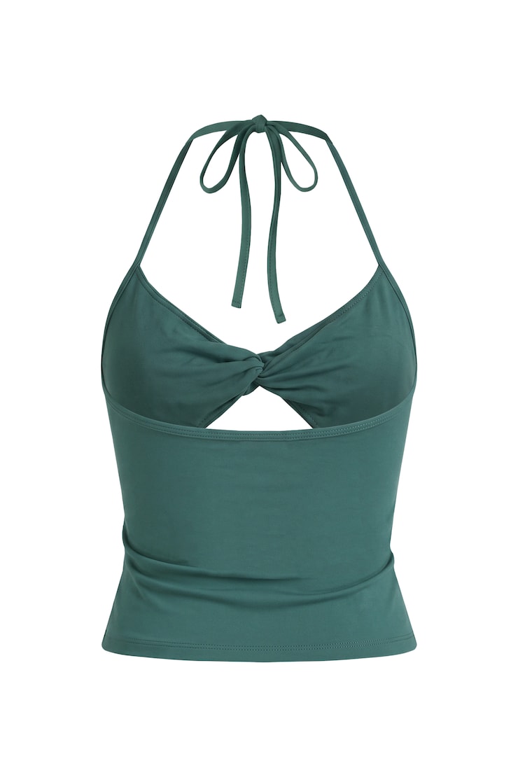 Baretouch Twist Halter Top, Teal Temptation, large