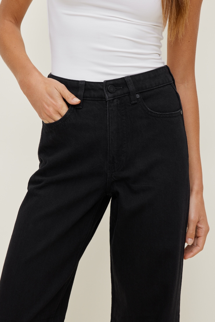 Heidi High Rise Wide Leg Jeans Dark Indigo / Noir large