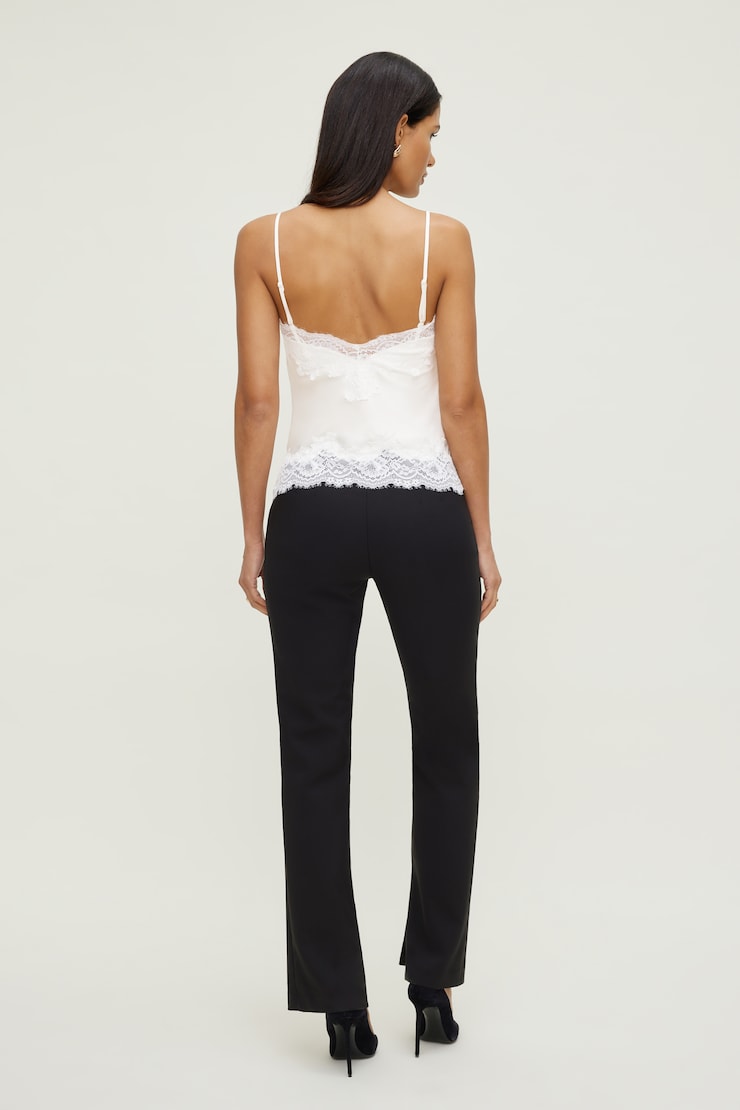 Lace Trim Satin Cami Top Sea Salt Cream large