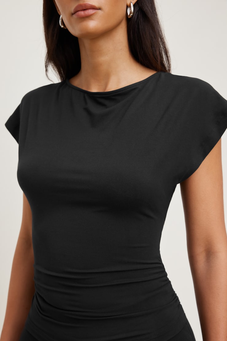 Flutter Sleeve Top Jet Black large