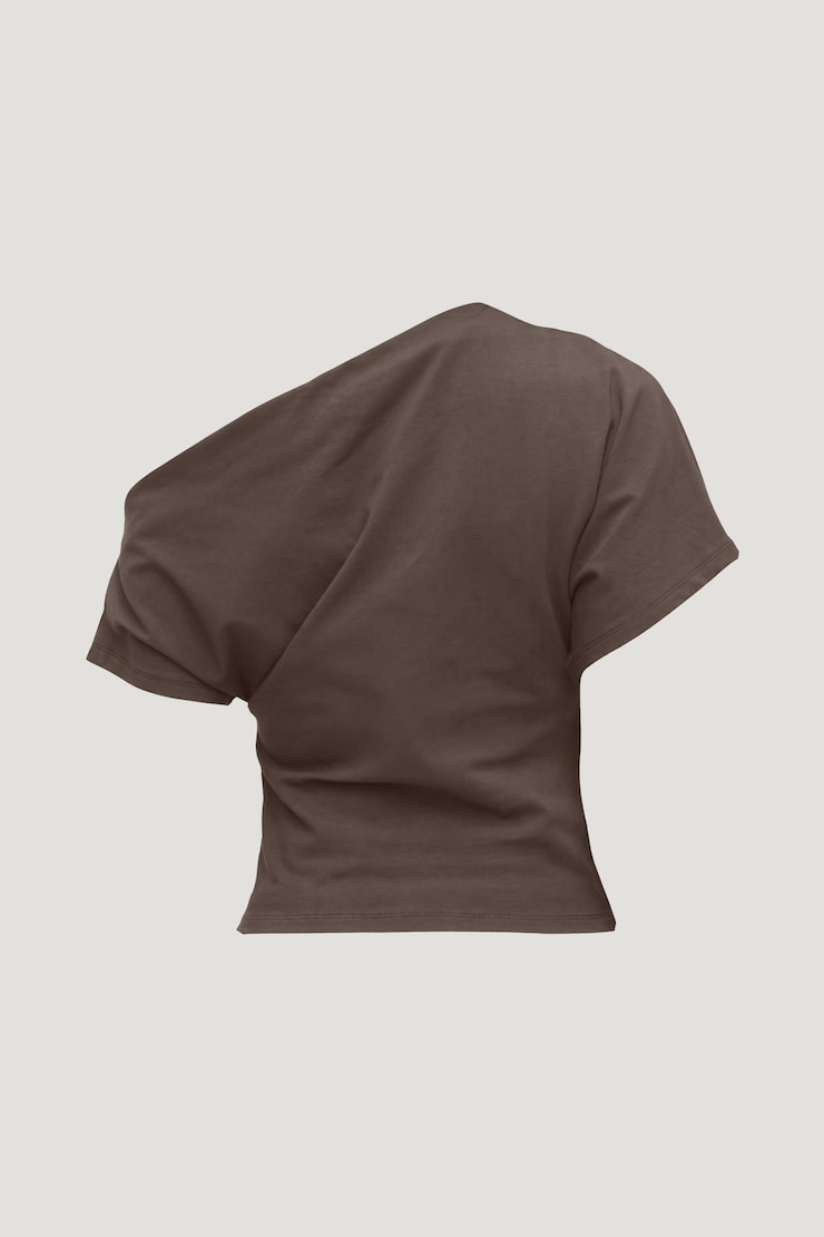 Alexa Cotton Spandex T Shirt Light Mocha Brown large