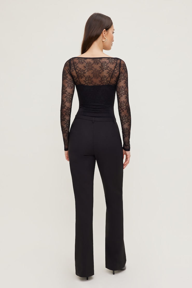 Justaucorps en dentelle Dylane Noir encre en dentelle large