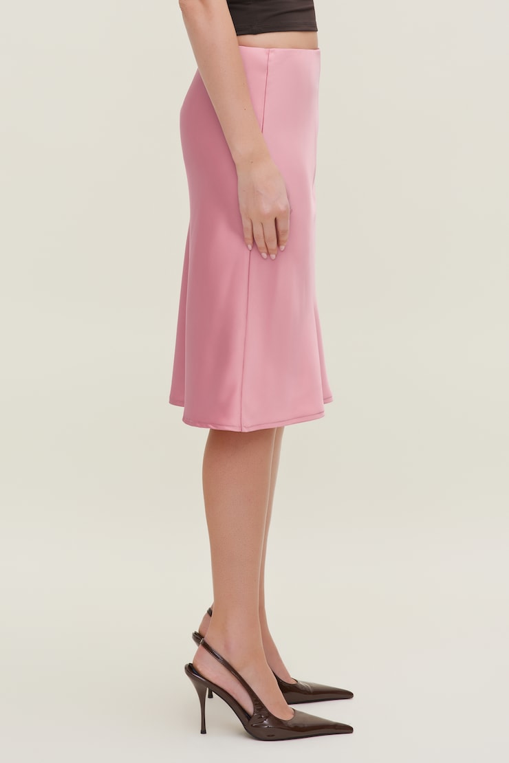 Esther Satin Midi Skirt