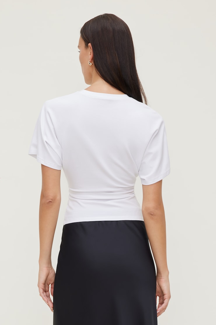 Andrea Cotton Spandex T Shirt Bright White large