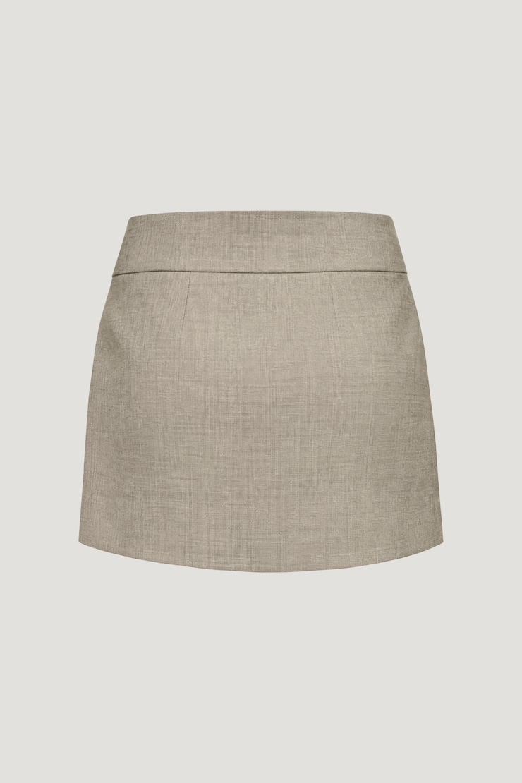Slit Mini Skirt Warm Oats Beige large