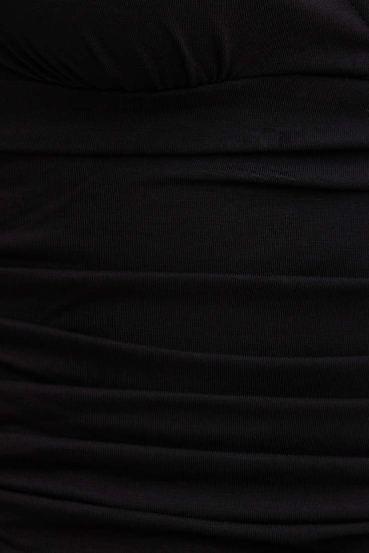 Morgan Plunge 3/4 Sleeve Top Jet Black large