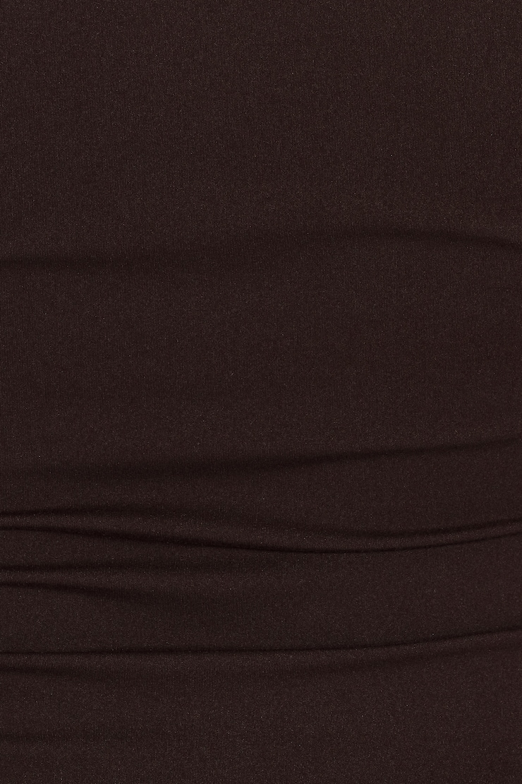 Sleek 3/4 Sleeve Polo Top, Chocolate Mousse Brown, large