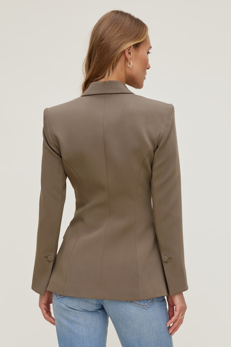 Anna Cinched Blazer Falcon Brown large