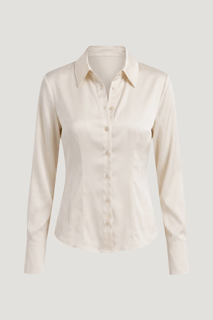 Kyra Satin Shirt Sea Salt Cream large