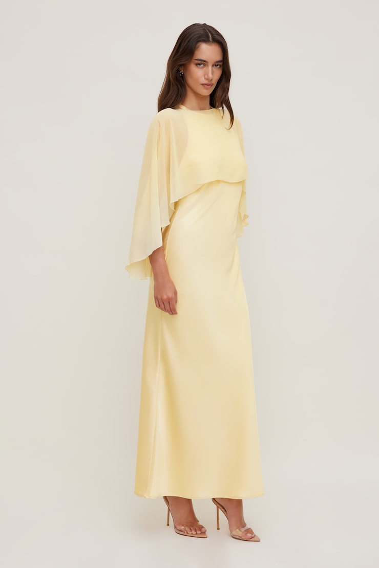 Sheer Short Cape Pale Yellow large