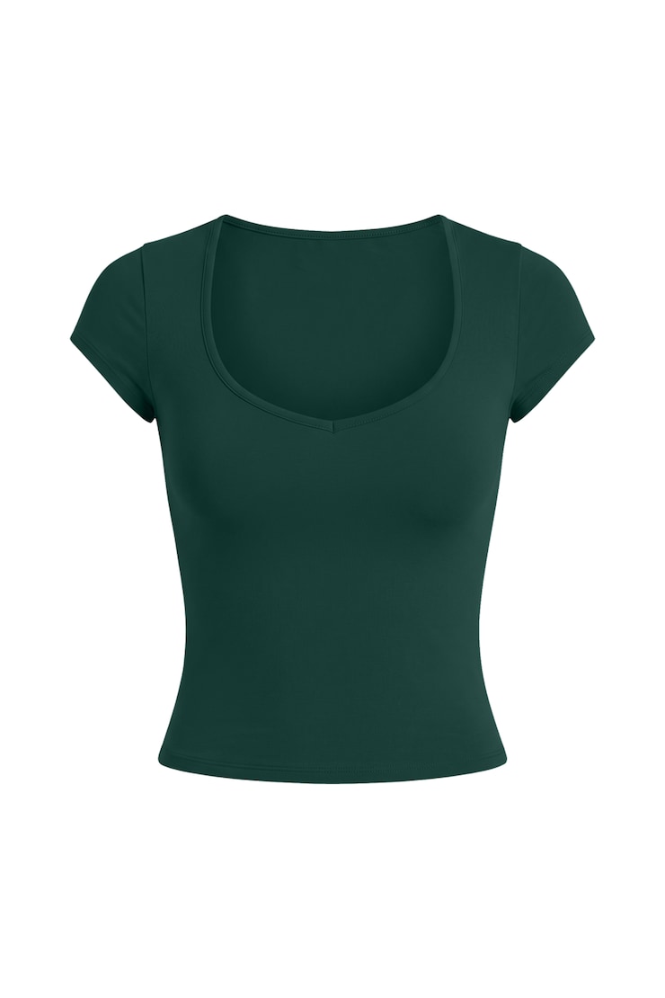 Sleek Sweetheart T-Shirt, Green Envy, large