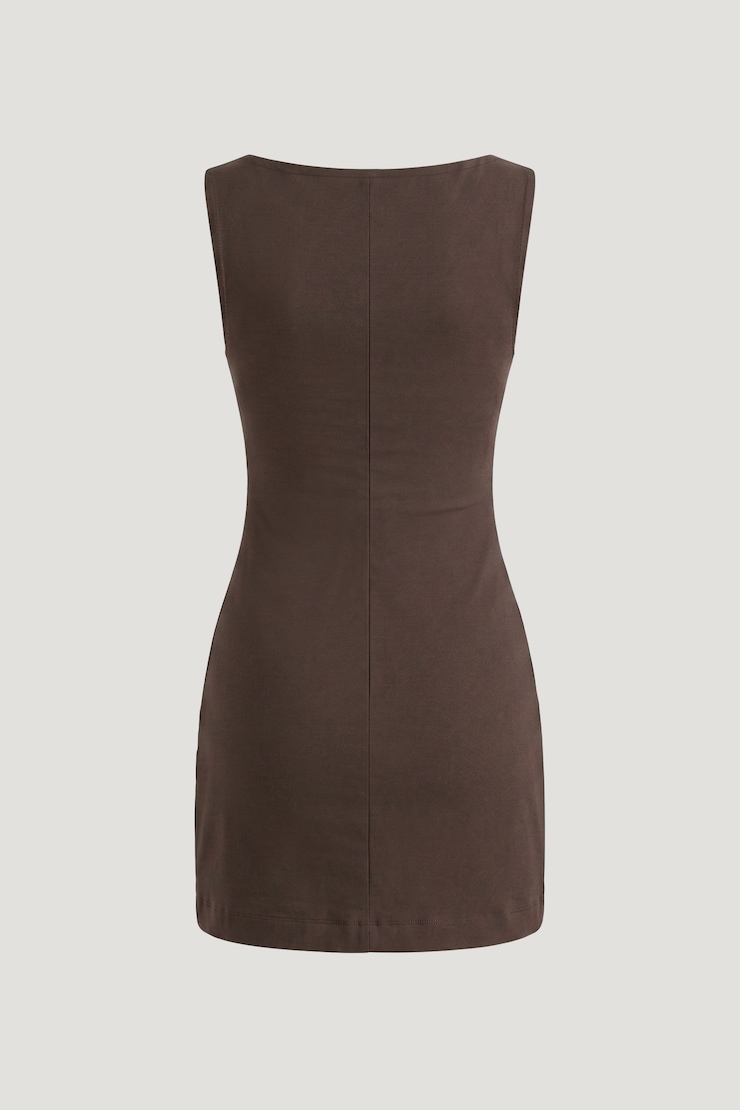 Katia Cotton Mini Dress Light Mocha Brown large