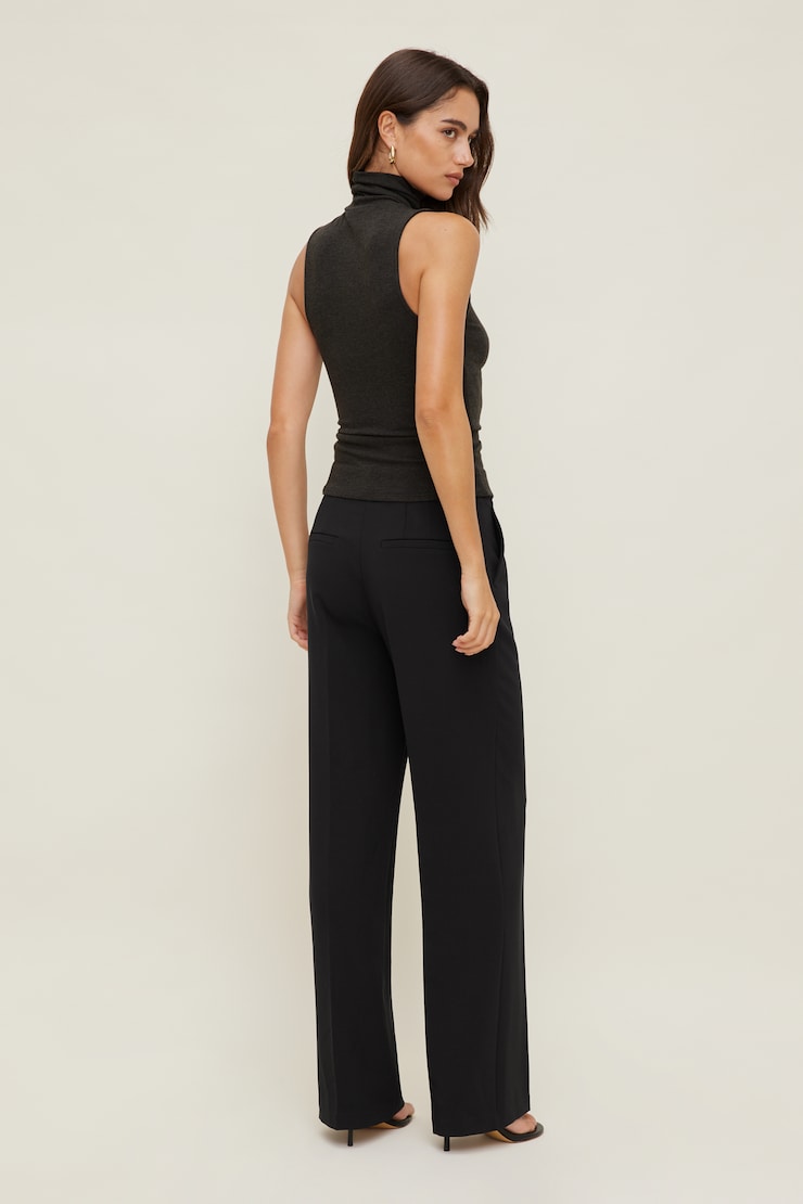 Camelia Crepe Straight Leg Pants Jet Black large