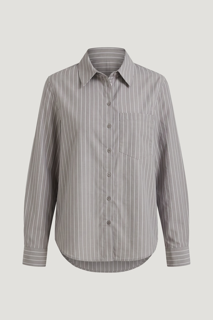 Isla Poplin Shirt Grey / White Stripes large