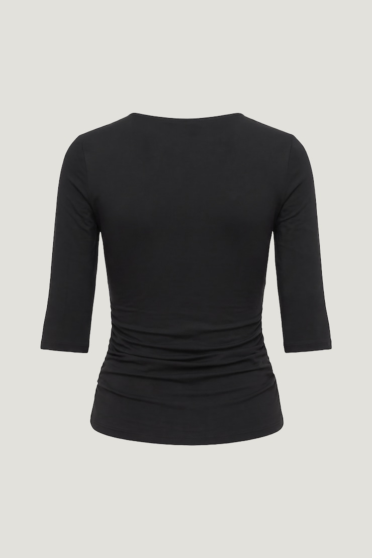 Morgan Plunge 3/4 Sleeve Top Jet Black large