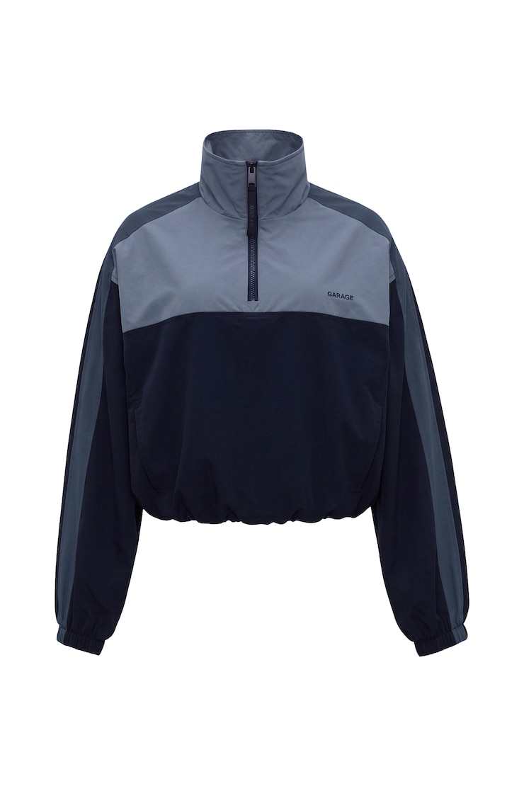 Nylon Anorak Jacket, Blue Combo, large
