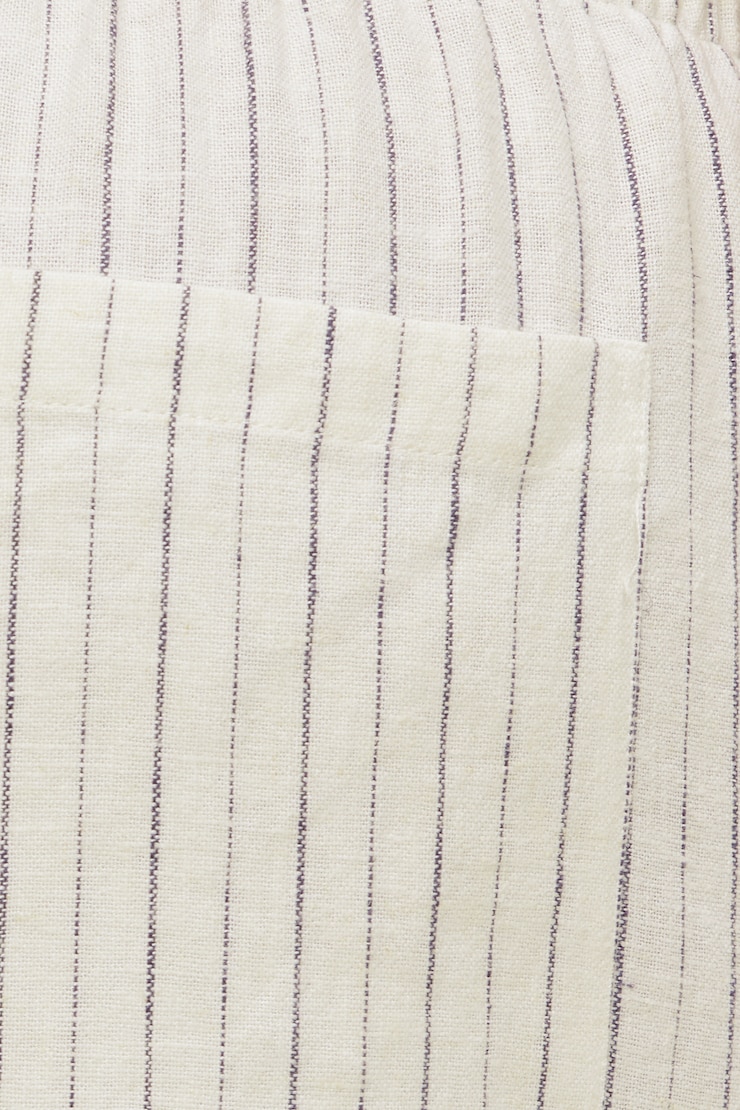 Leo Linen Wide Leg Pants White / Grey Stripes large