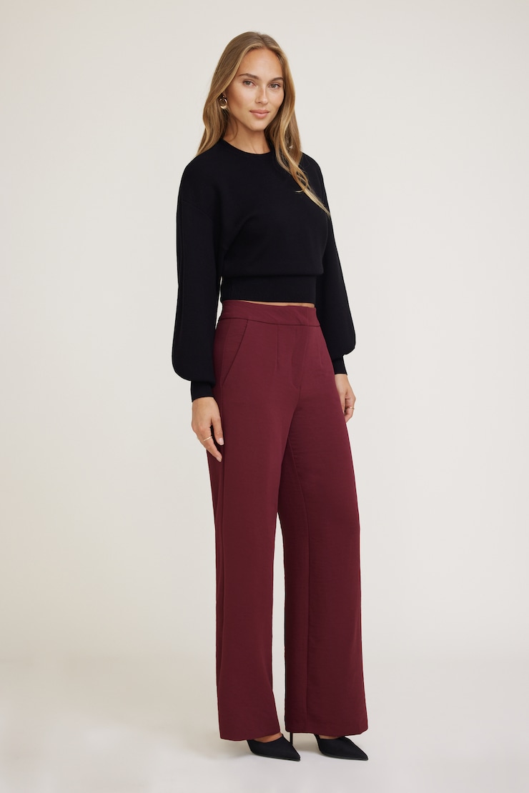 Yasmin Airflow Straight Leg Pants Zinfandel Burgundy large