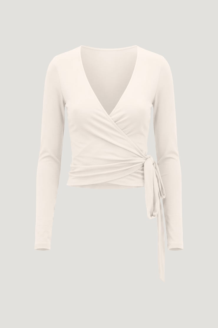 Wrap Long Sleeve Top Sea Salt Cream large