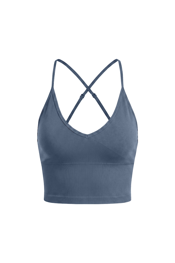 Active Seamless V-Neck Cami Top, Heated Indigo, large