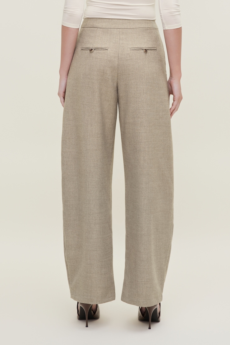 Slater Barrel Leg Pants Warm Oats Beige large