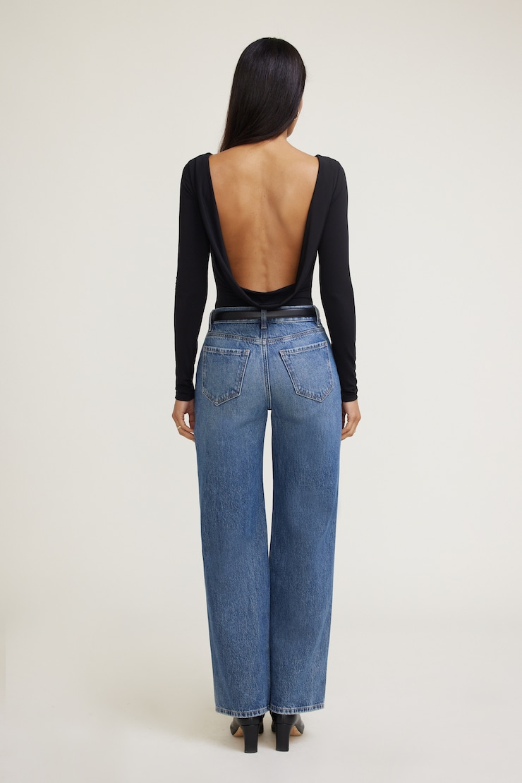 Sculpt Cowl Back Bodysuit Jet Black large