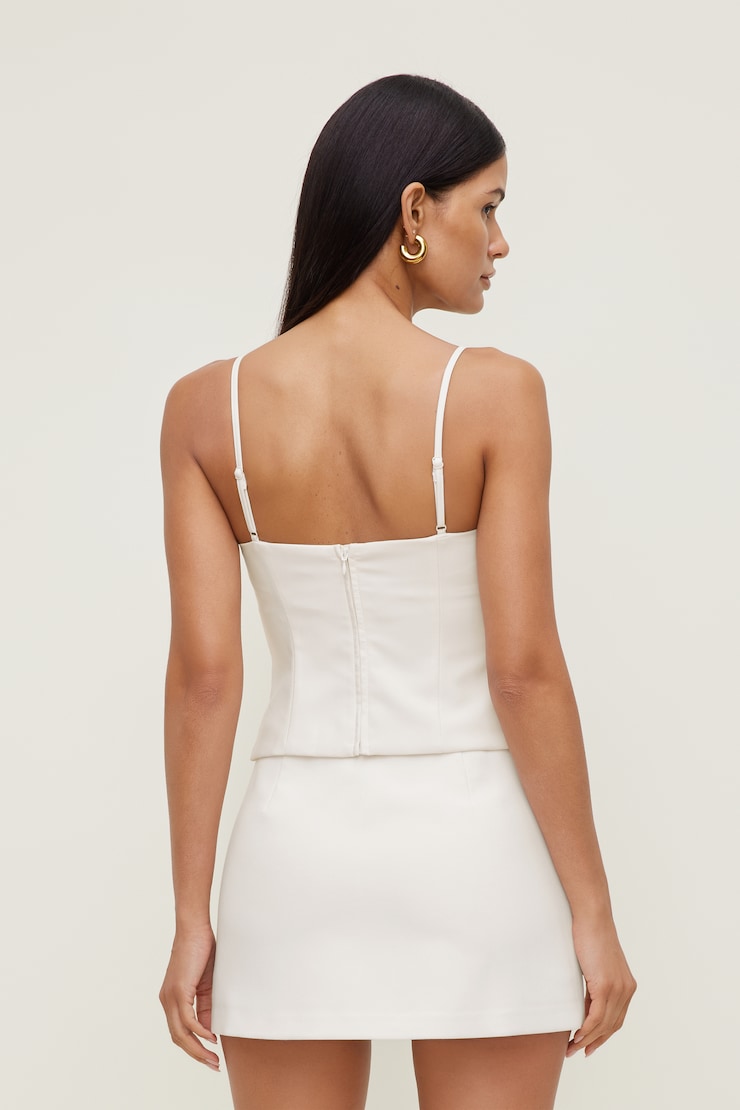Satin Crepe Bustier Top